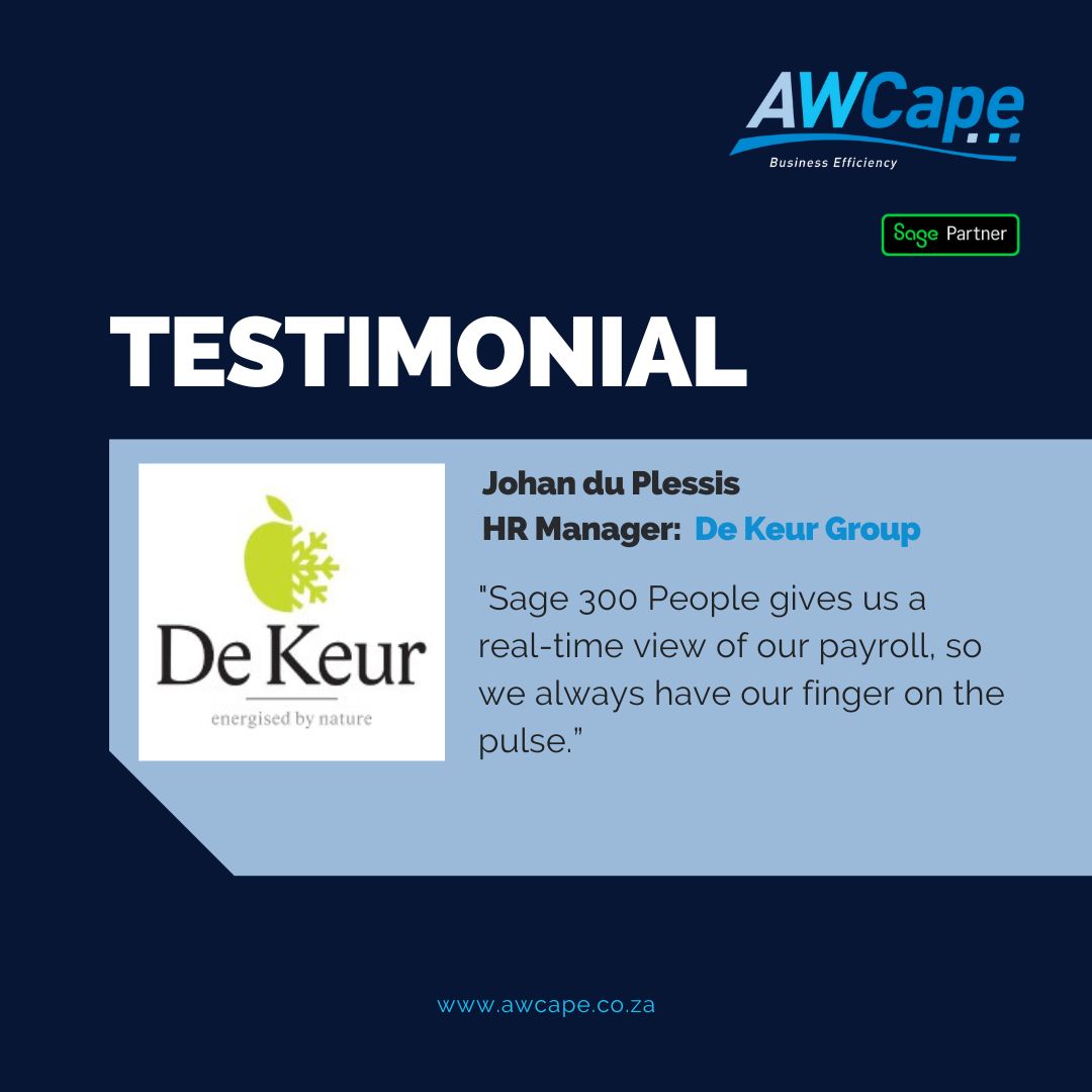 AWCape testimonial - De Keur June 2023