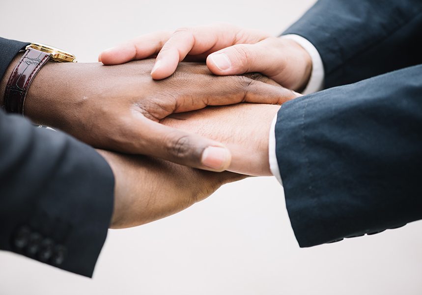 Business partners shaking hands